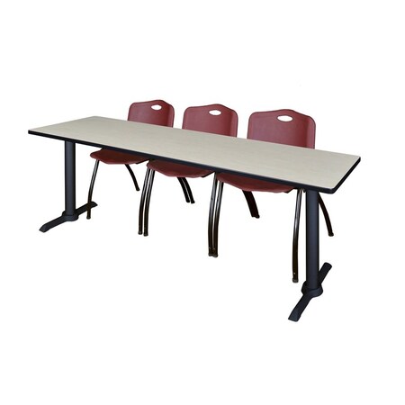 Cain Rectangle Tables > Training Tables > Cain Training Table & Chair Sets, 84 W, 24 L, 29 H, Maple MTRCT8424PL47BY